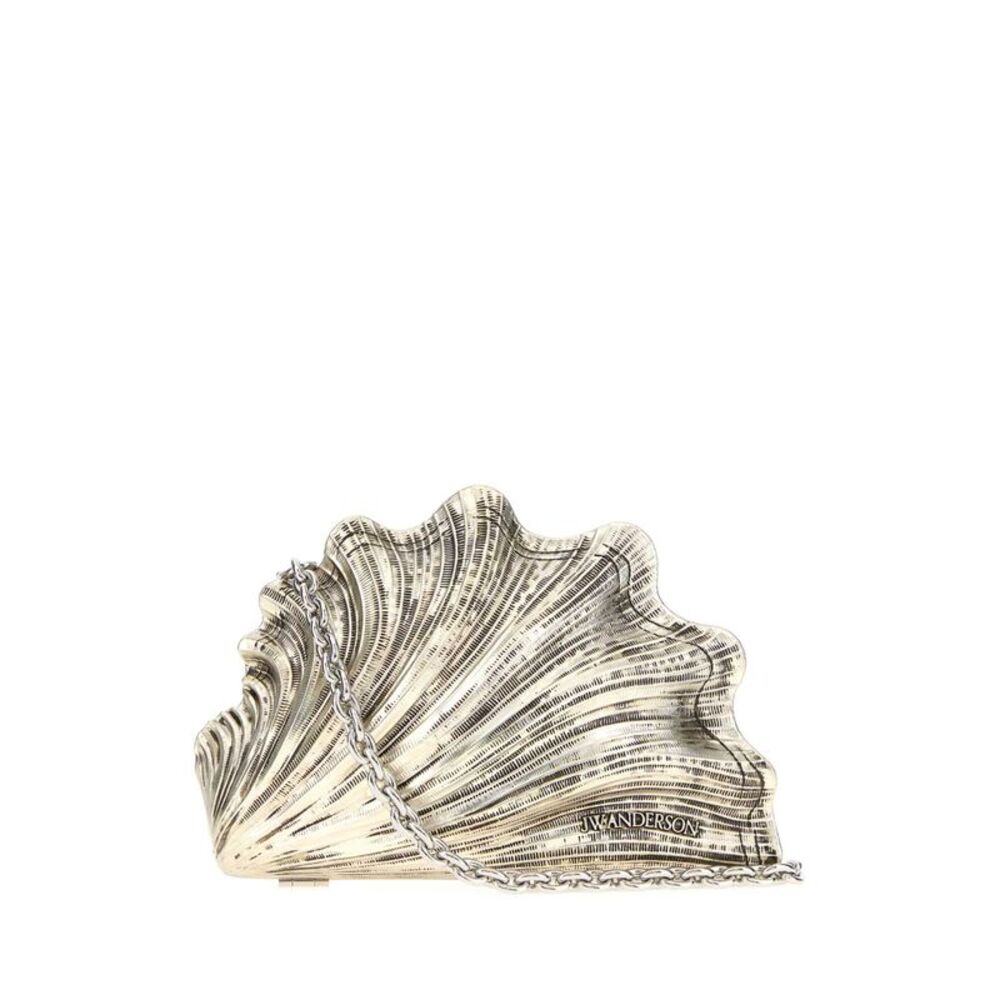 Jw Anderson Women Silver Metal Shell Clutch